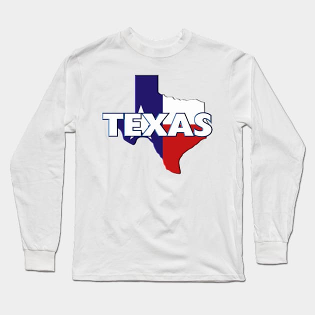 Texas Colored State Long Sleeve T-Shirt by m2inspiration